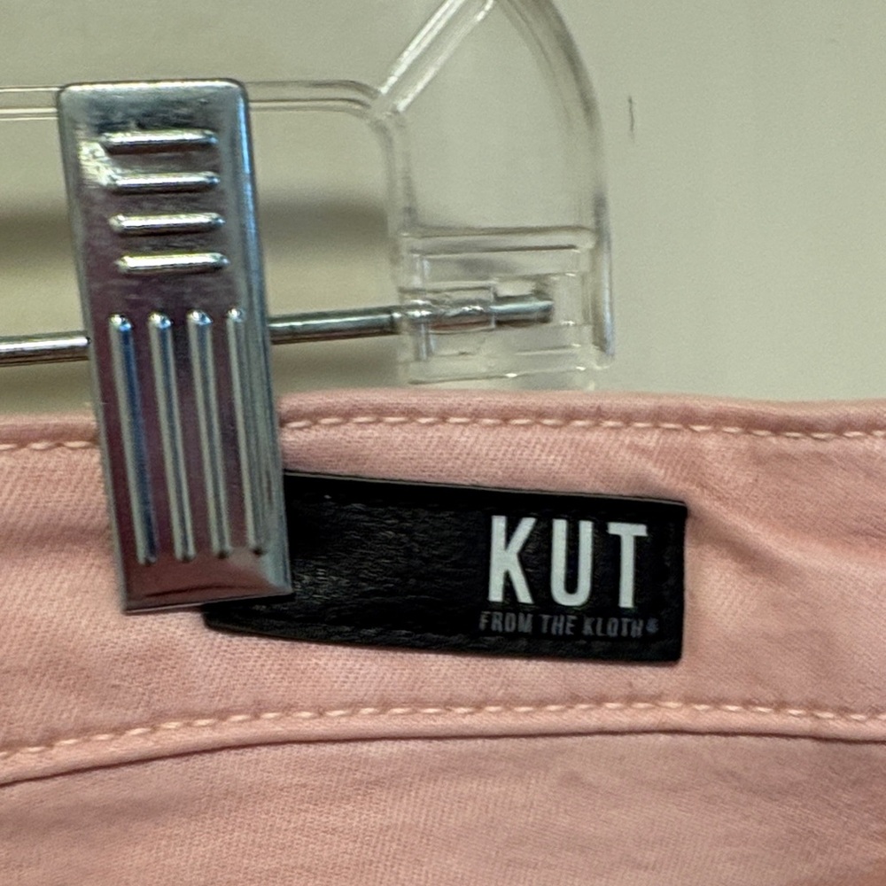 Kut from the Kloth Amy Crop Straight Leg Light Pale Pink Cuffed Pants 16W - Picture 8 of 9